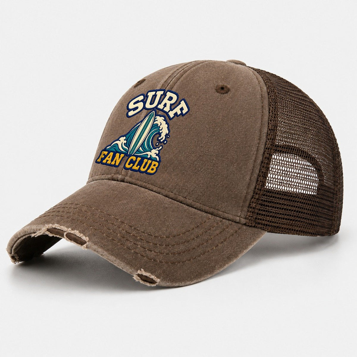 Surf Fan Club Washed Trucker Hat – Coffee