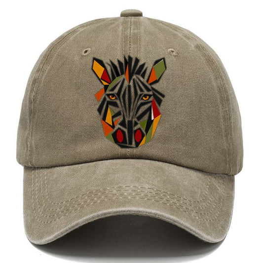 Zebra Geometric Stripes Classic Cap – Warm Sand