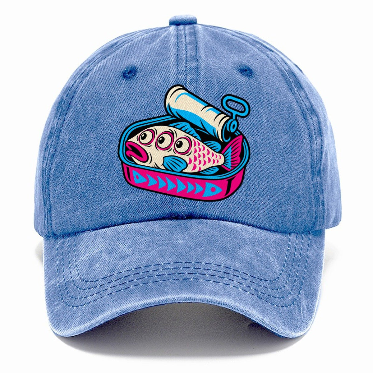 Three Eyed Sardine Tin Crazy Styles Classic Cap – Summer Sky
