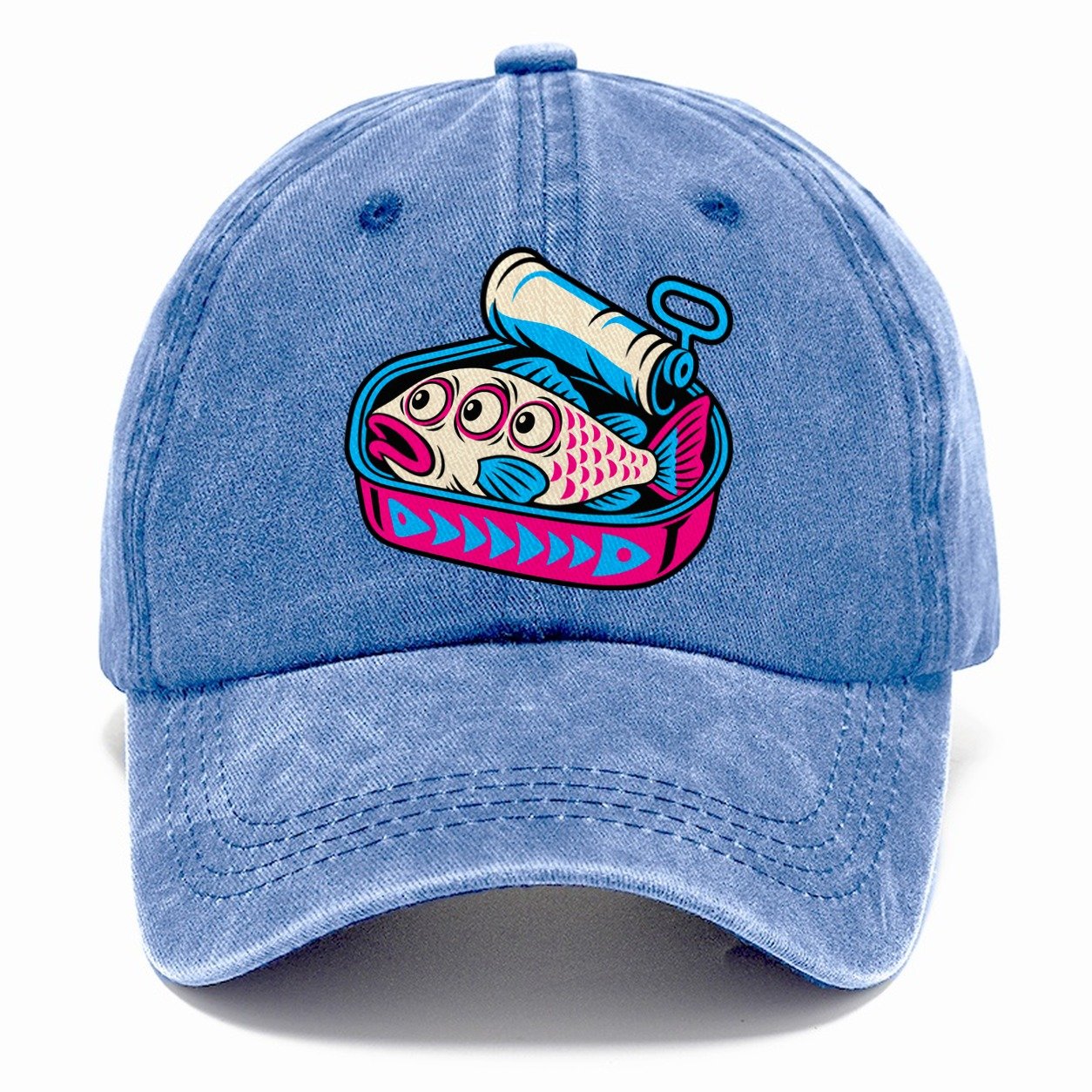 Three Eyed Sardine Tin Crazy Styles Classic Cap – Summer Sky