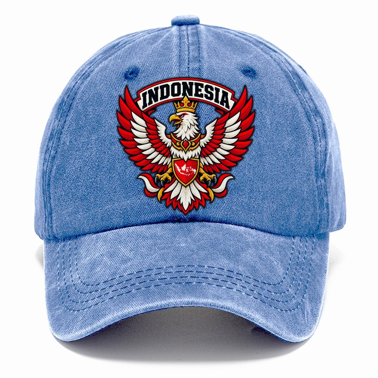 Indonesia Retro Badge Country Logos Classic Cap – Summer Sky