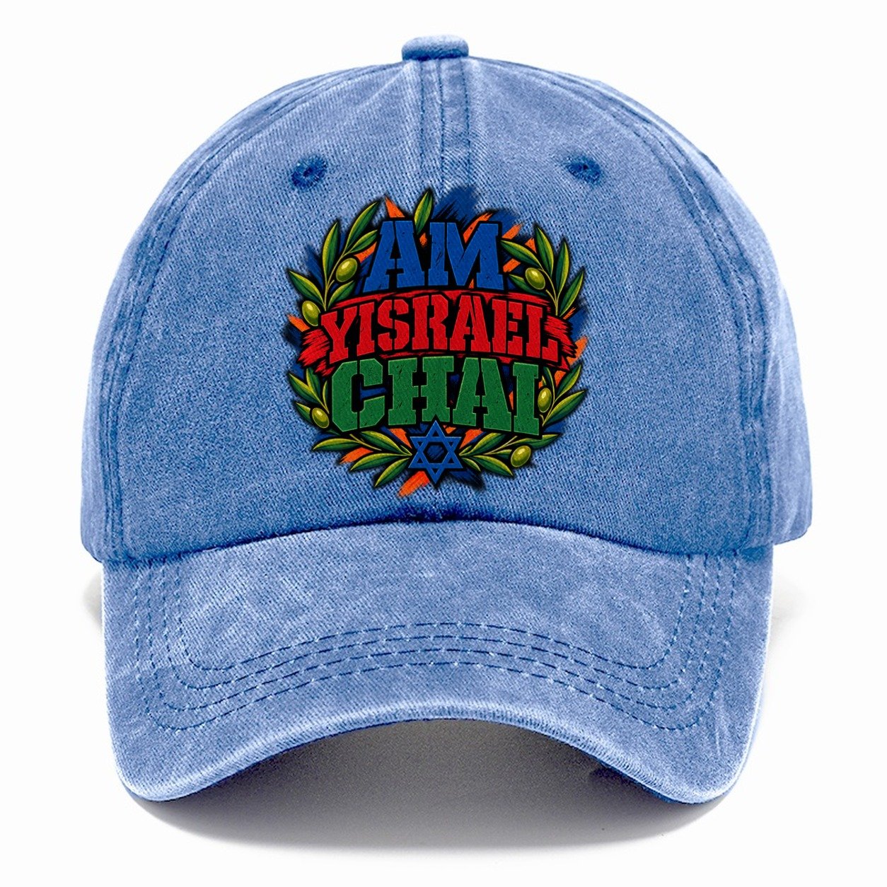 Am Yisrael Chai Anthem Judaism Heritage Classic Cap – Summer Sky