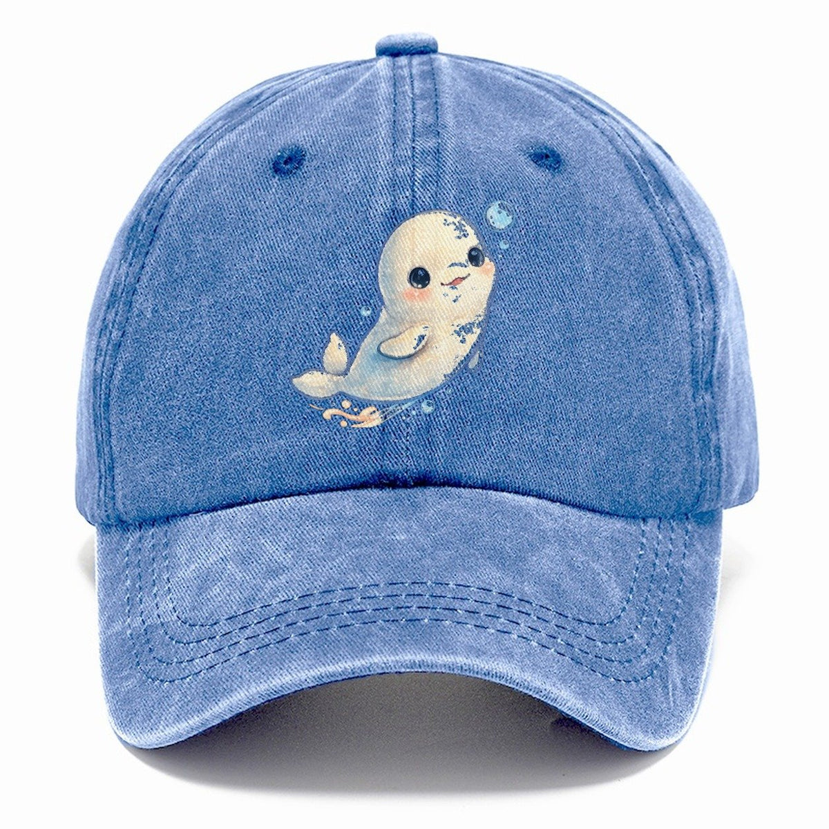 Beluga Whale Bubble Rise Sea Sprite Classic Cap – Summer Sky