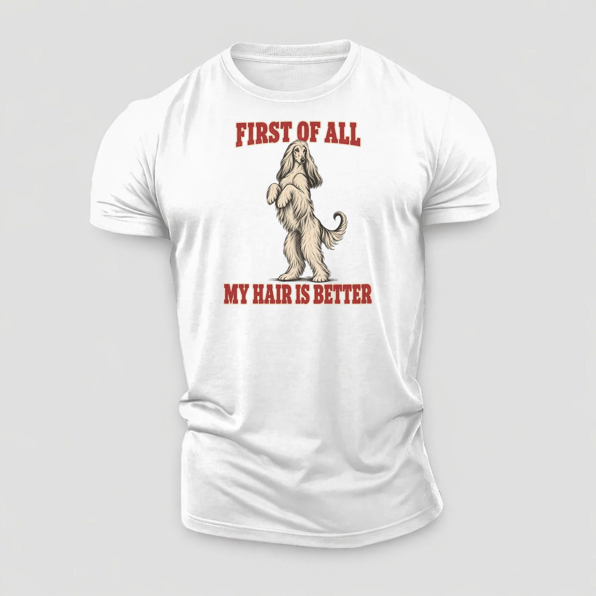 Afghan Hound Dog Declarations Cotton T-Shirt – White