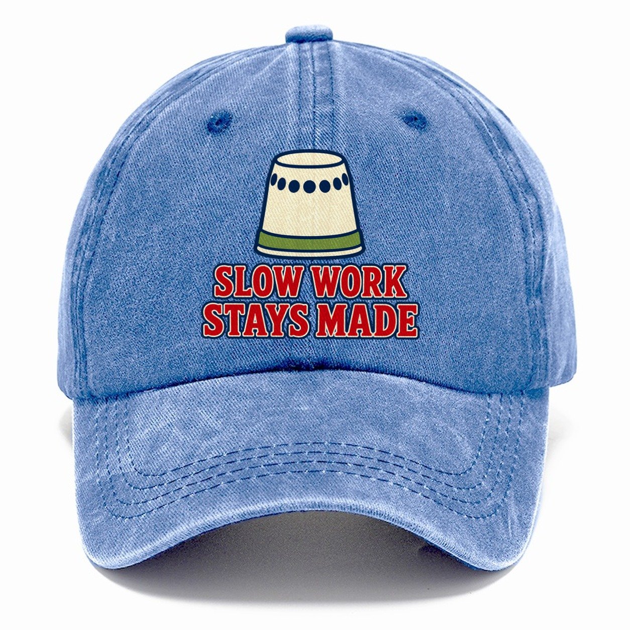 Slow Work Stays Made And Needlework Classic Cap – Summer Sky
