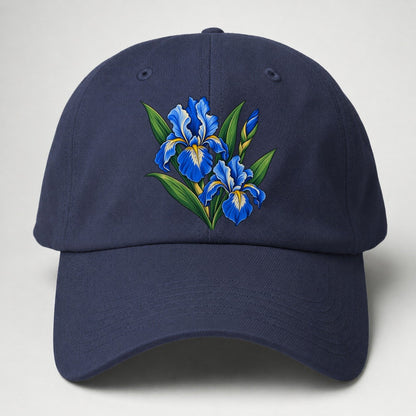 Quebec Blue Flag Iris Canada Cultural Icons Baseball Cap – Twilight Navy