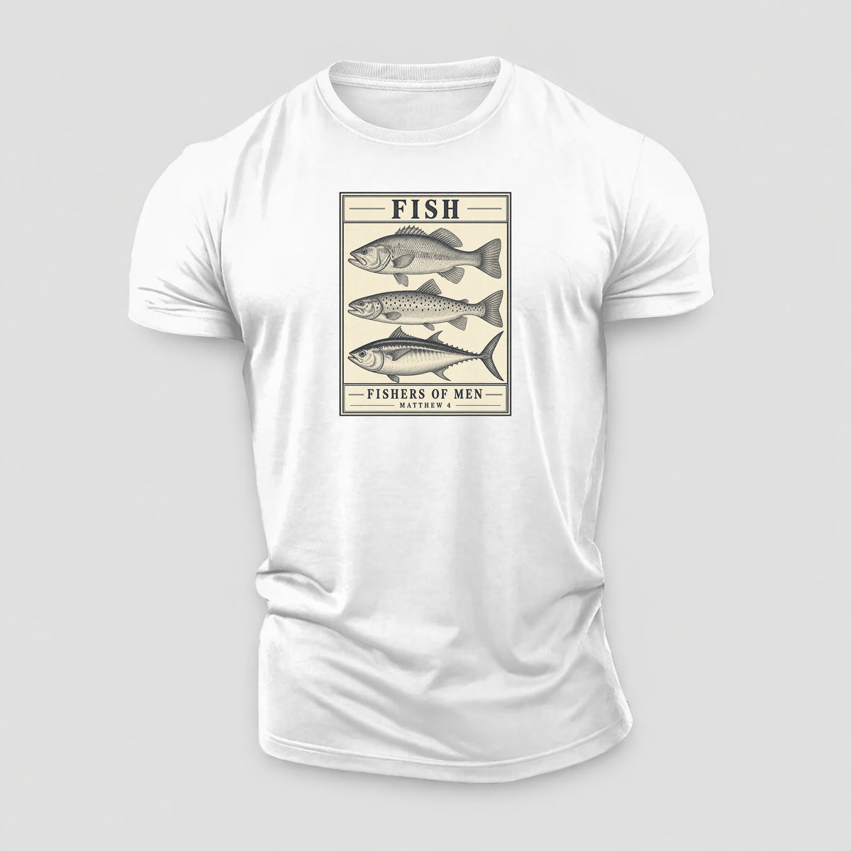 Fish Specimen Plate Creature Canticle Cotton T-Shirt – White