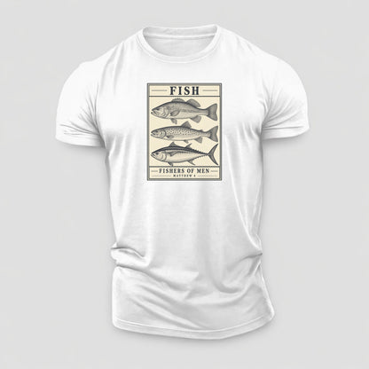 Fish Specimen Plate Creature Canticle Cotton T-Shirt – White