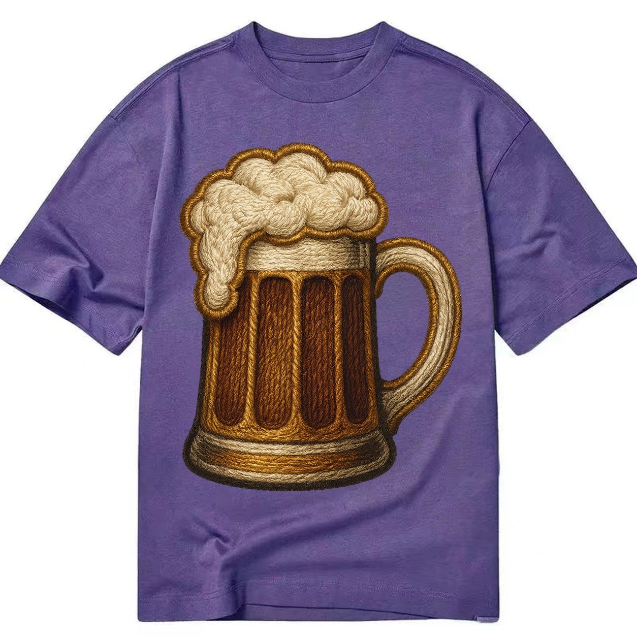 Beer Mug Frosted Mug With Foam Head Classic T-shirt – Purple
