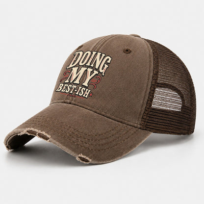 Doing My Best Ish American Wit Washed Trucker Hat – Coffee