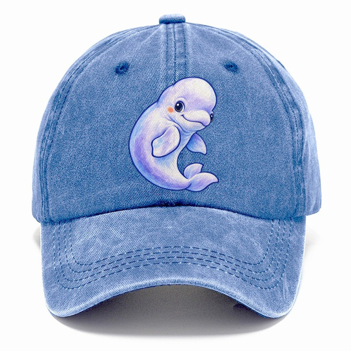 Beluga Whale Gentle Turn Sea Sprite Classic Cap – Summer Sky