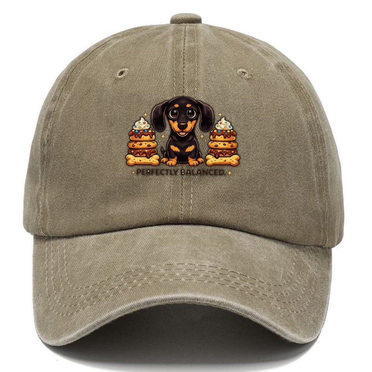 Dachshund Perfectly Balanced Treats Classic Cap – Warm Sand