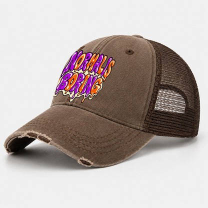 Normal Is Boring Crazy Styles Washed Trucker Hat – Coffee