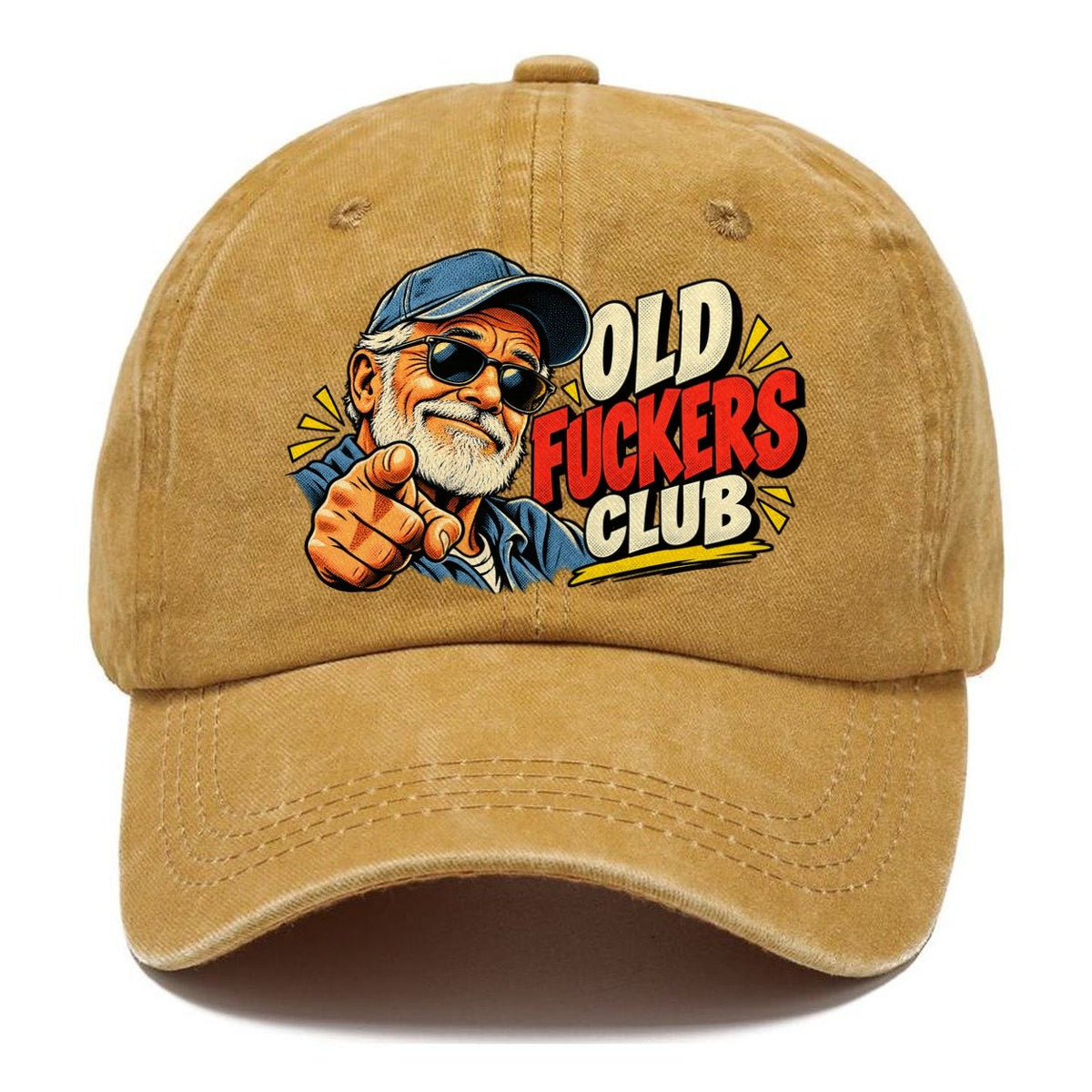 Old Fuckers Club Pointing Grandpa Classic Cap – Golden Harvest