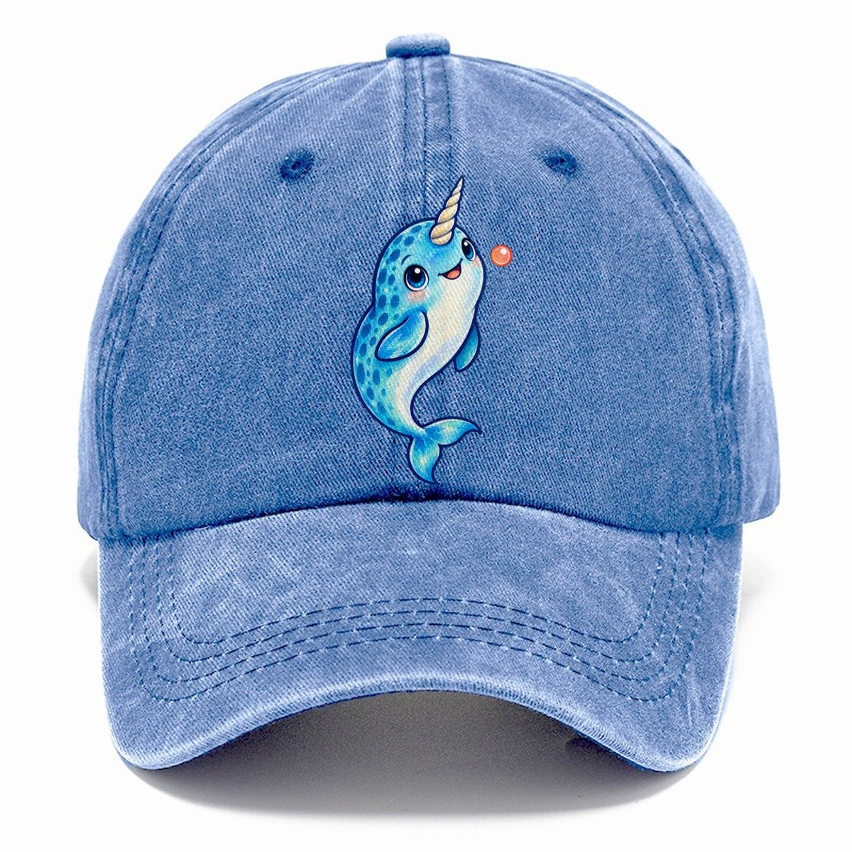 Narwhal Upward Swim Sea Sprite Classic Cap – Summer Sky
