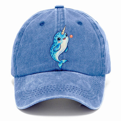 Narwhal Upward Swim Sea Sprite Classic Cap – Summer Sky