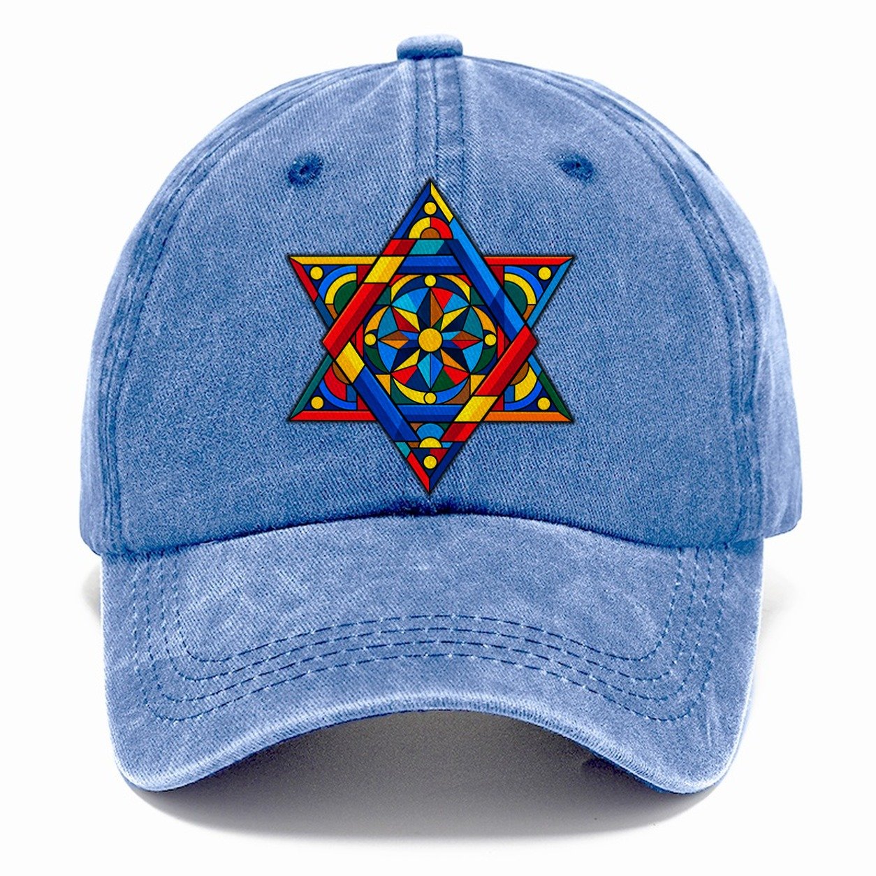 Star Of David Geometric Bauhaus Judaism Heritage Classic Cap – Summer Sky