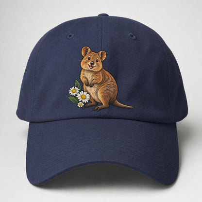 Quokka And Coastal Daisy Australia Cultural Icons Baseball Cap – Twilight Navy