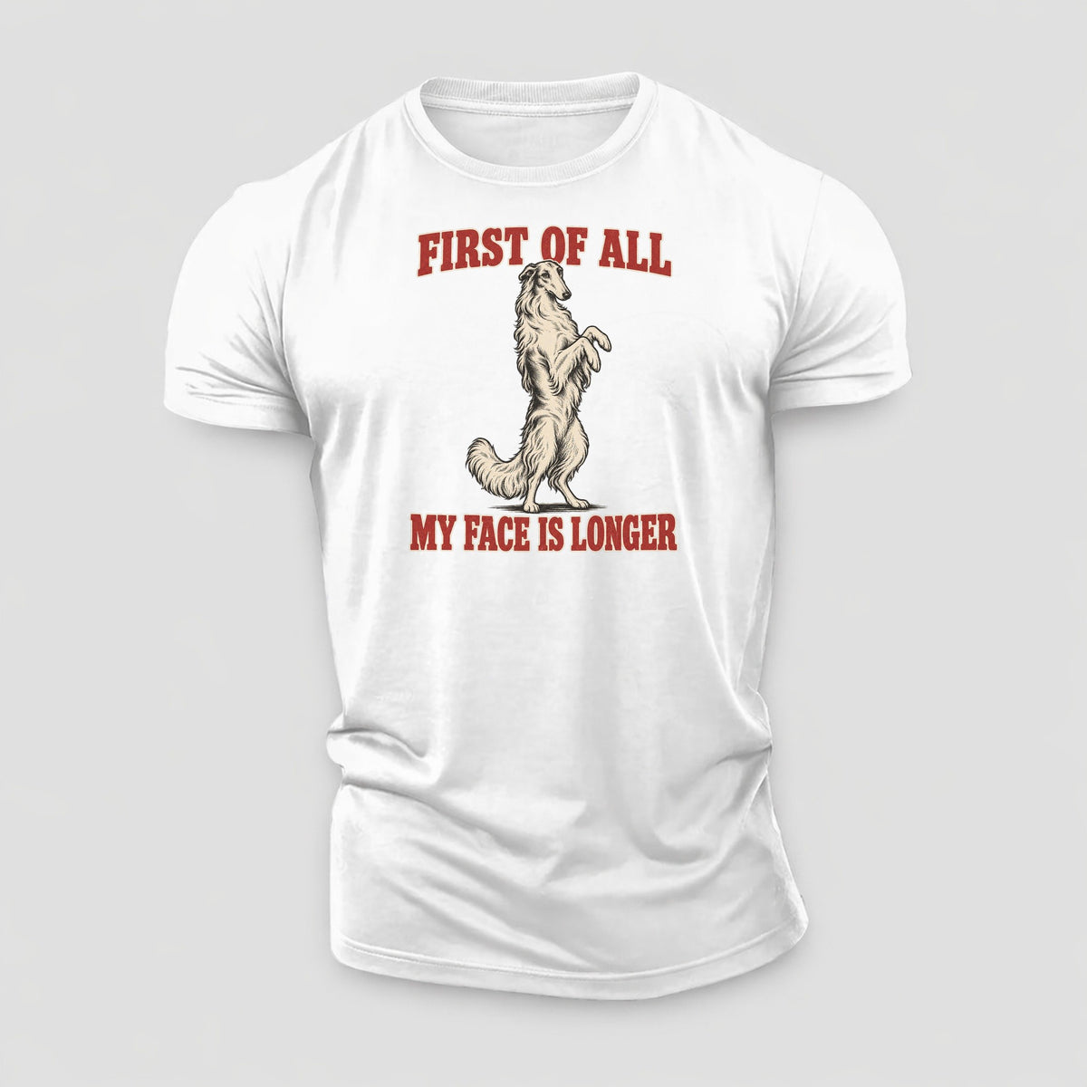 Borzoi Dog Declarations Cotton T-Shirt – White