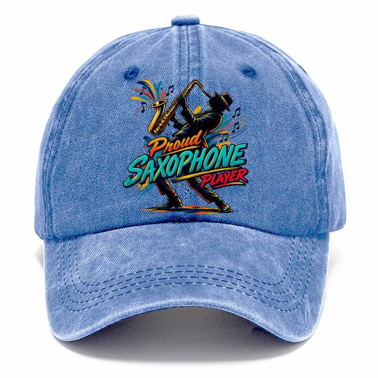 Proud Saxophone Player Music Instruments Classic Cap – Summer Sky