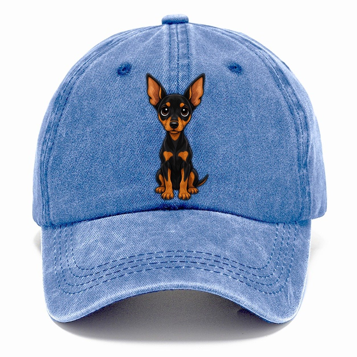 Miniature Pinscher Sitting Sweetheart Classic Cap – Summer Sky