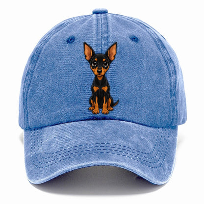 Miniature Pinscher Sitting Sweetheart Classic Cap – Summer Sky