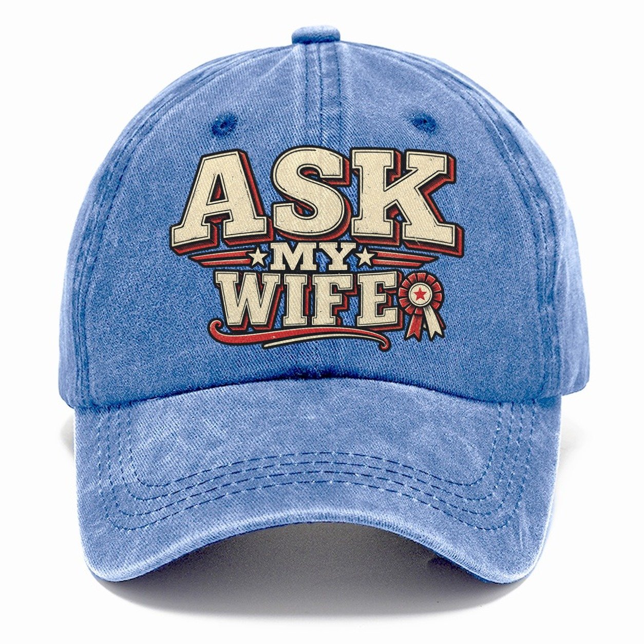 Ask My Wife American Wit Classic Cap – Summer Sky