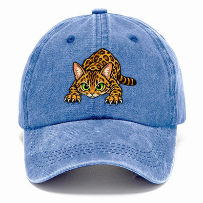 Bengal Crouching Peeking Cats Classic Cap – Summer Sky