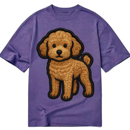Toy Poodle Trendy Miniature Design With Thick Black Outline Classic T-shirt – Purple