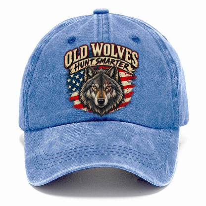 Old Wolves Hunt Smarter Old Man Strong Classic Cap – Summer Sky
