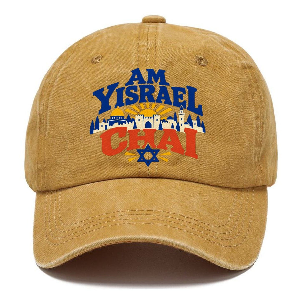 Am Yisrael Chai Lettering Jerusalem Classic Cap – Golden Harvest