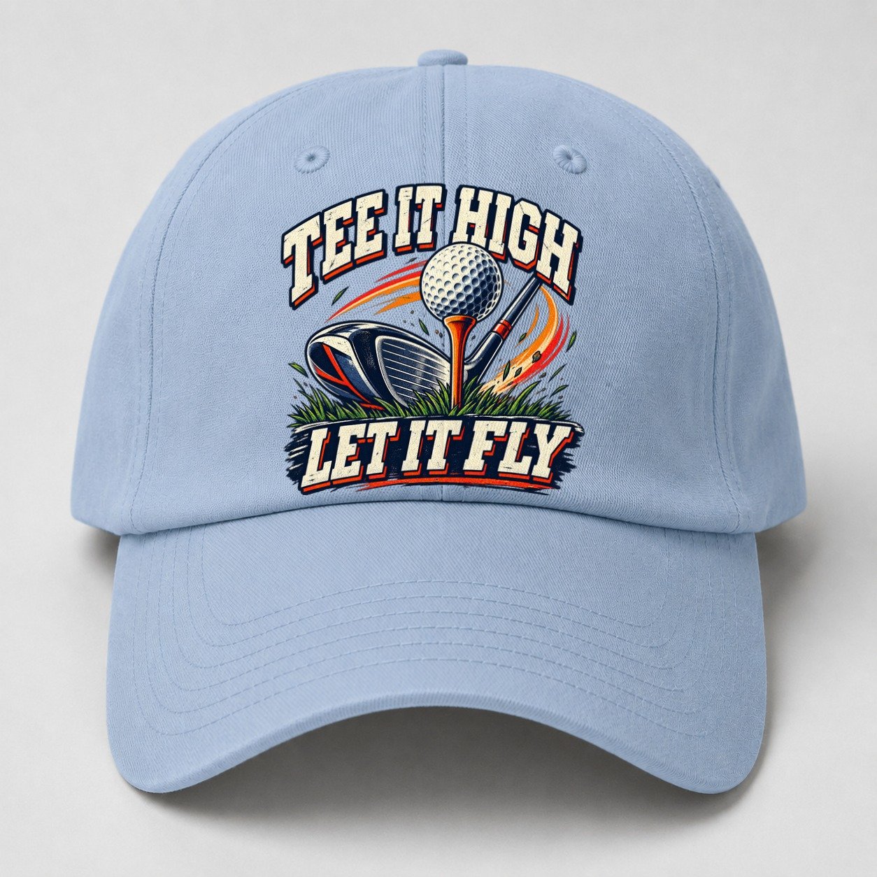 Tee It High Let It Fly Golf Life Baseball Cap – Light Blue