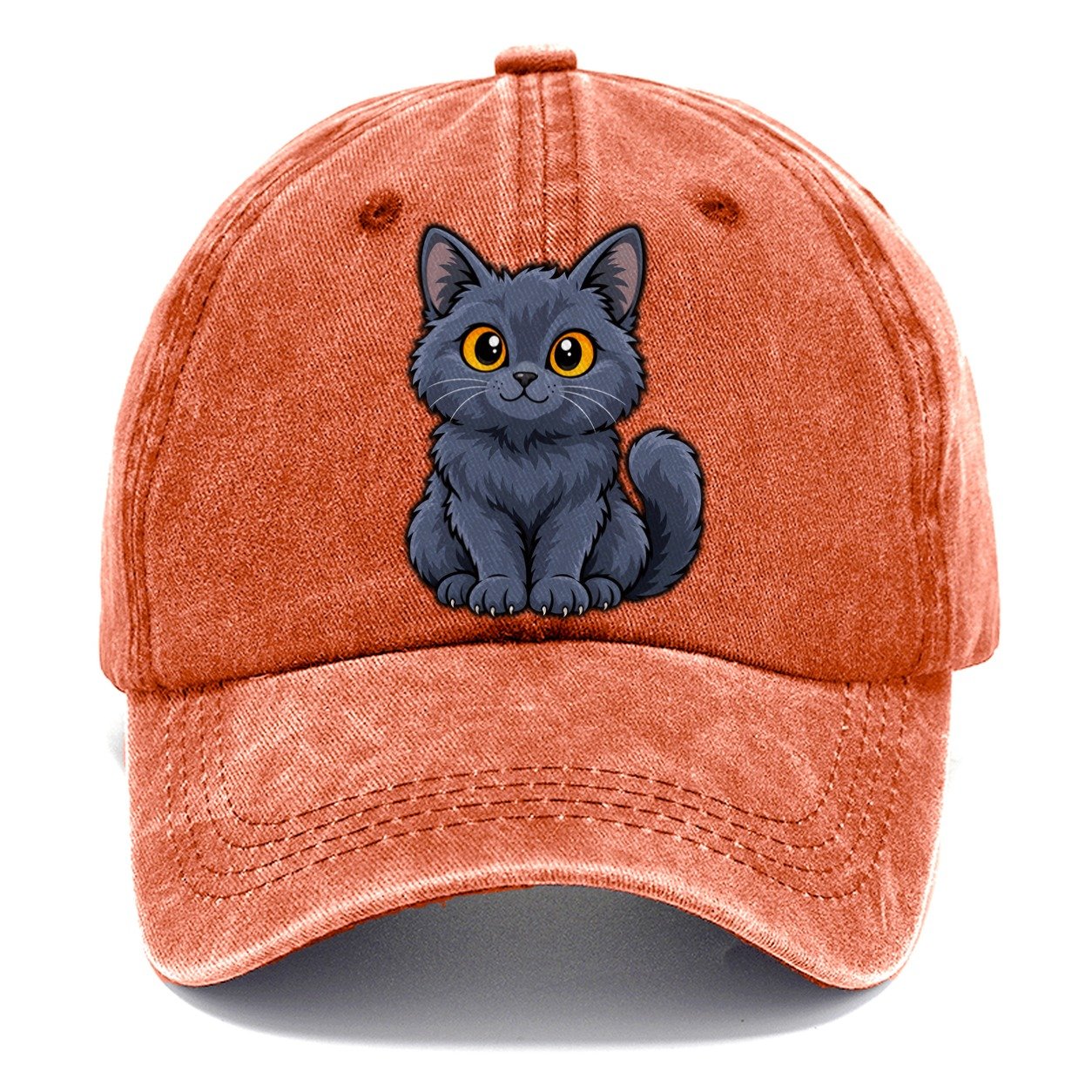 Chartreux Smiling Sit Peeking Cats Classic Cap – Terracotta Clay