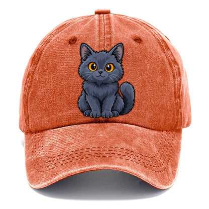 Chartreux Smiling Sit Peeking Cats Classic Cap – Terracotta Clay