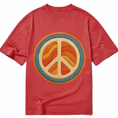 Retro Peace Harmony Classic T-shirt – Red