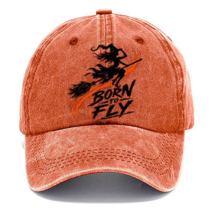 Born To Fly Slogan Witch Magic Classic Cap – Terracotta Clay