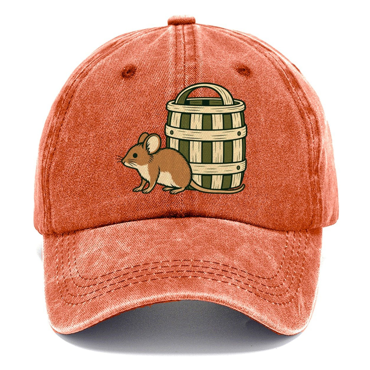 Field Mouse And Basket Foraging And Mycology Classic Cap – Terracotta Clay