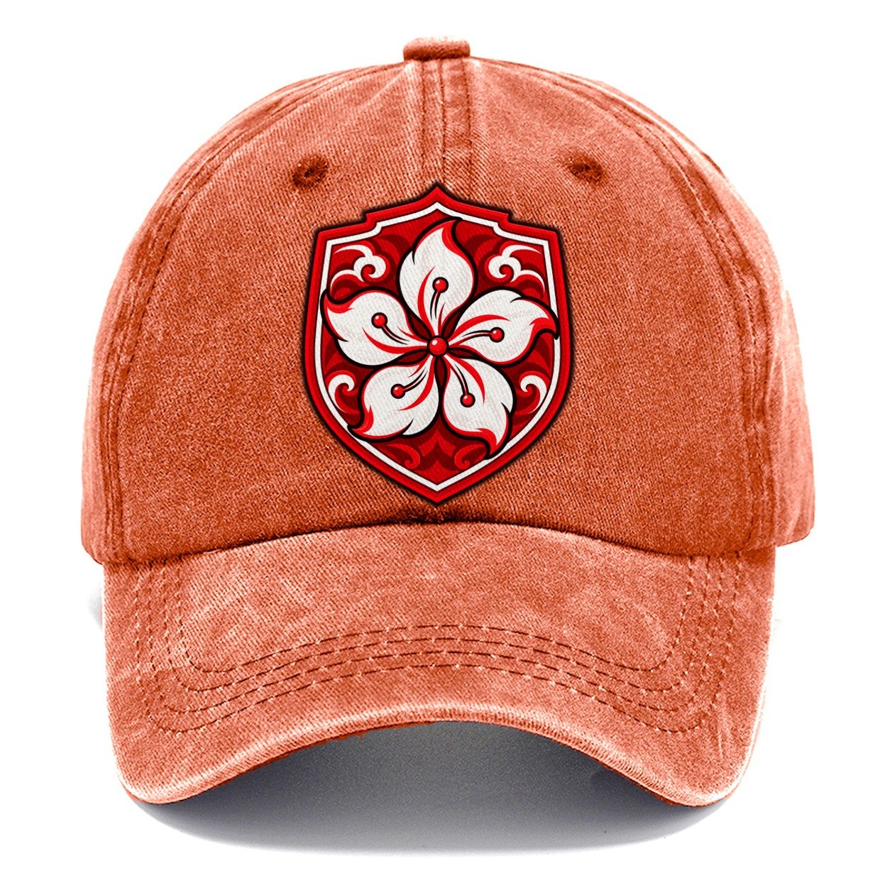 Hong Kong Minimal Emblem Country Logos Classic Cap – Terracotta Clay