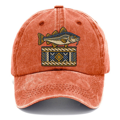 Fisherman S Gansey Knit And Cod Uk Culture Heritage Classic Cap – Terracotta Clay