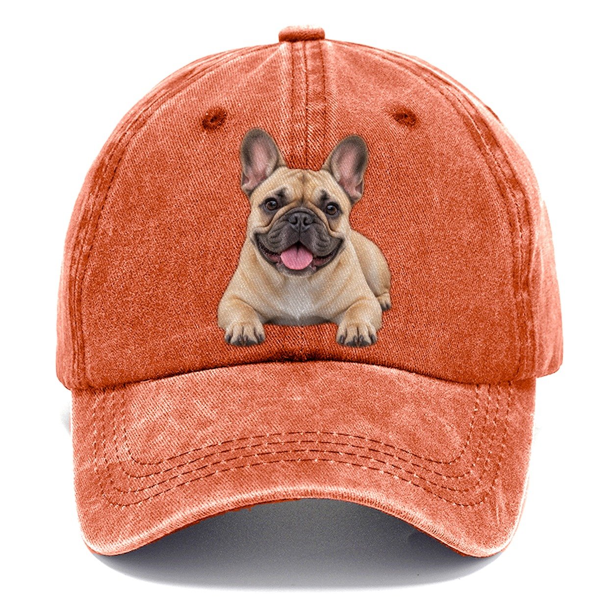 French Bulldog Lying Down Top Breeds Classic Cap – Terracotta Clay