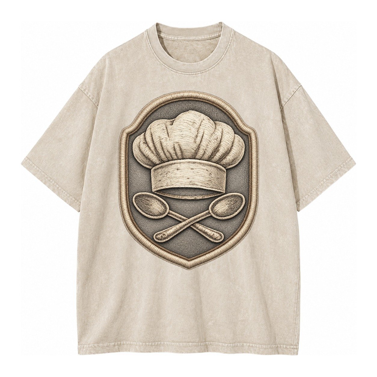 Cooking Chef Hat Toque Blanche With Crossed Spoons In Vintage T-shirt – Off White