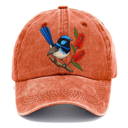 Superb Fairywren And Bottlebrush Australia Cultural Icons Classic Cap – Terracotta Clay
