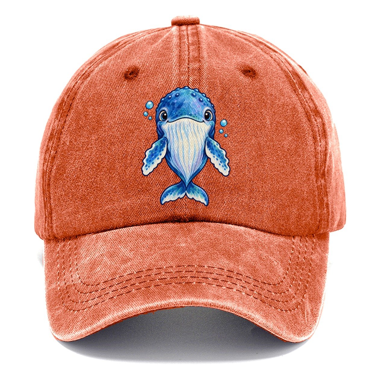 Humpback Whale Front Float Sea Sprite Classic Cap – Terracotta Clay