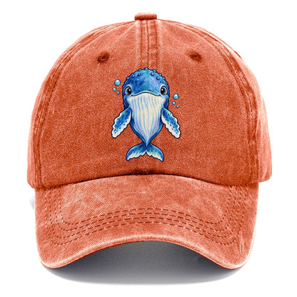 Humpback Whale Front Float Sea Sprite Classic Cap – Terracotta Clay