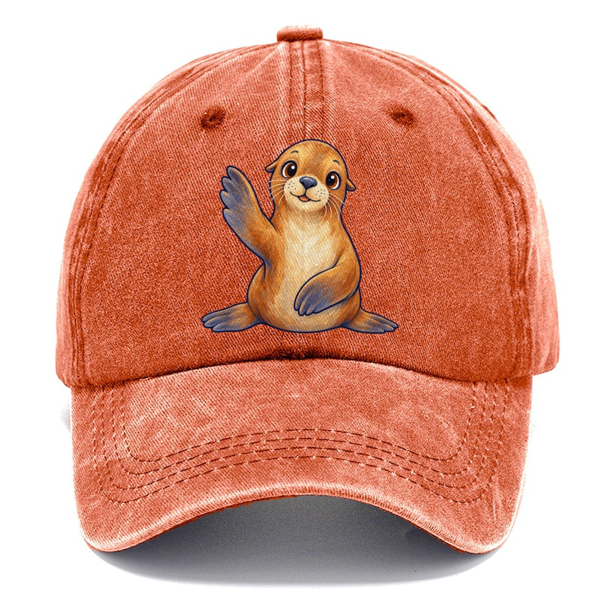 Sea Lion Front Flipper Wave Sea Sprite Classic Cap – Terracotta Clay