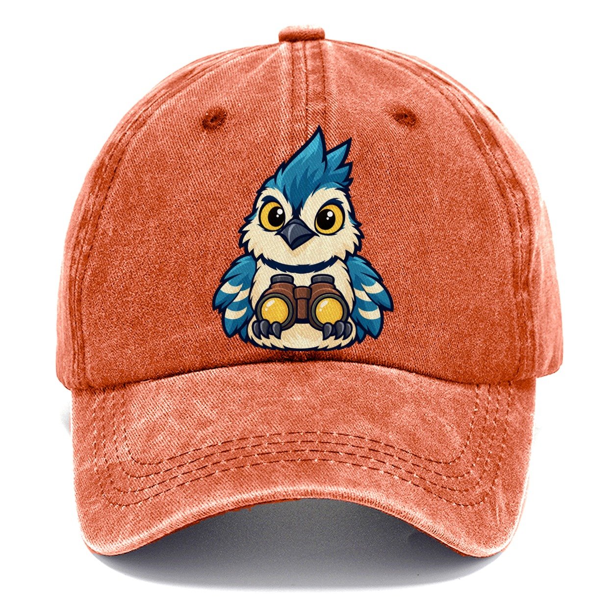 Jay With Binoculars Birdwatching Classic Cap – Terracotta Clay