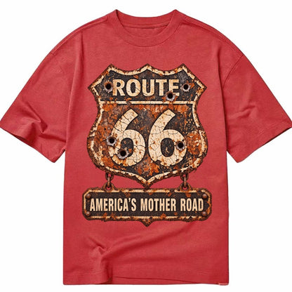 Route 66 Weathered Classic T-shirt – Red