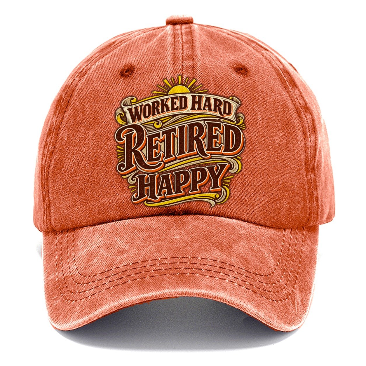 Worked Hard Retired Happy Retired Living Classic Cap – Terracotta Clay