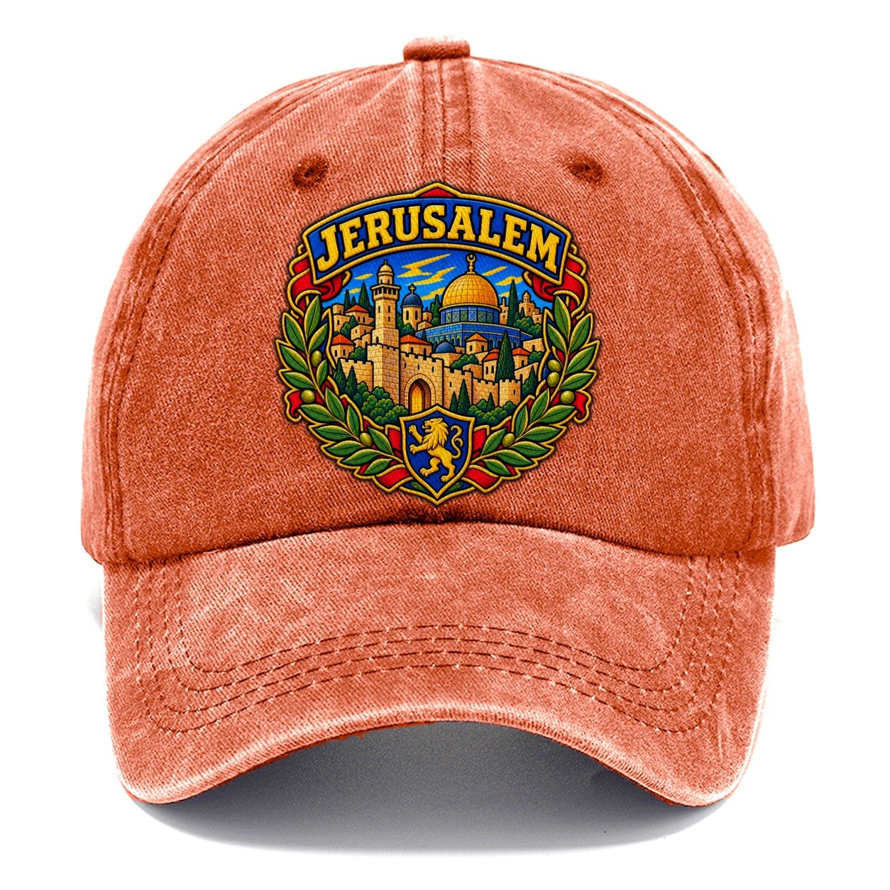 Skyline With Jerusalem Arc Jerusalem Classic Cap – Terracotta Clay