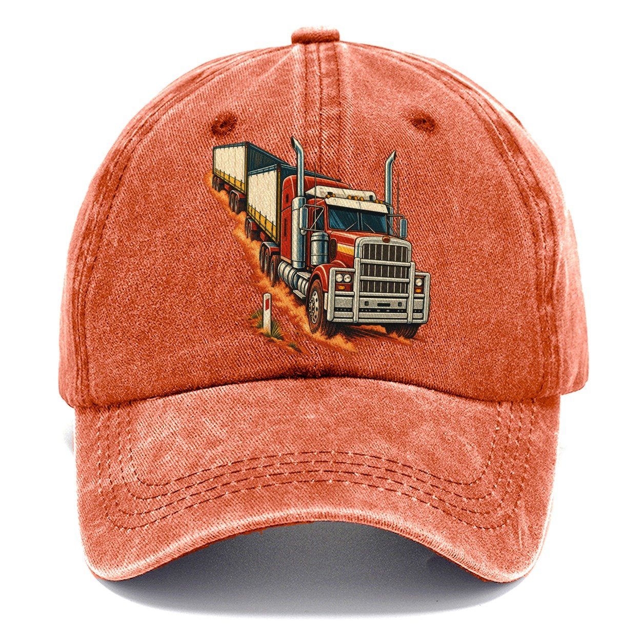 Generic Road Train And Red Dust Marker Australia Cultural Icons Classic Cap – Terracotta Clay